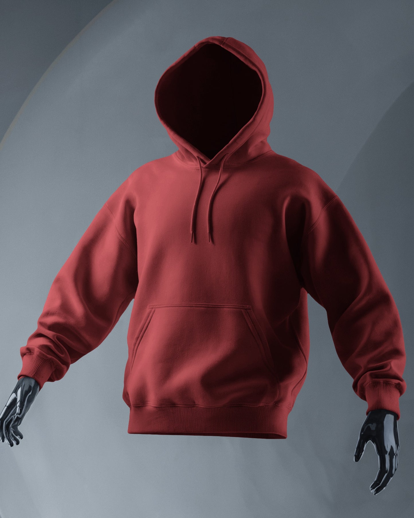 Solid Unisex Hoodie - Red