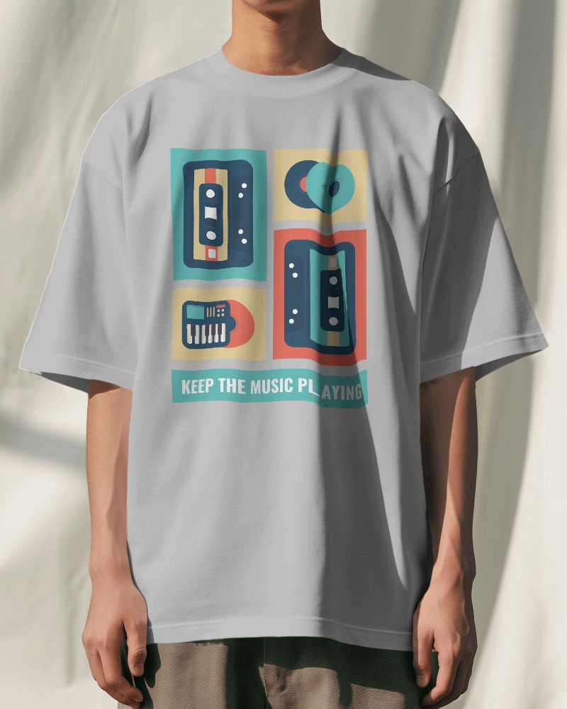 Keep The Music Playing - Unisex Cotton Tee