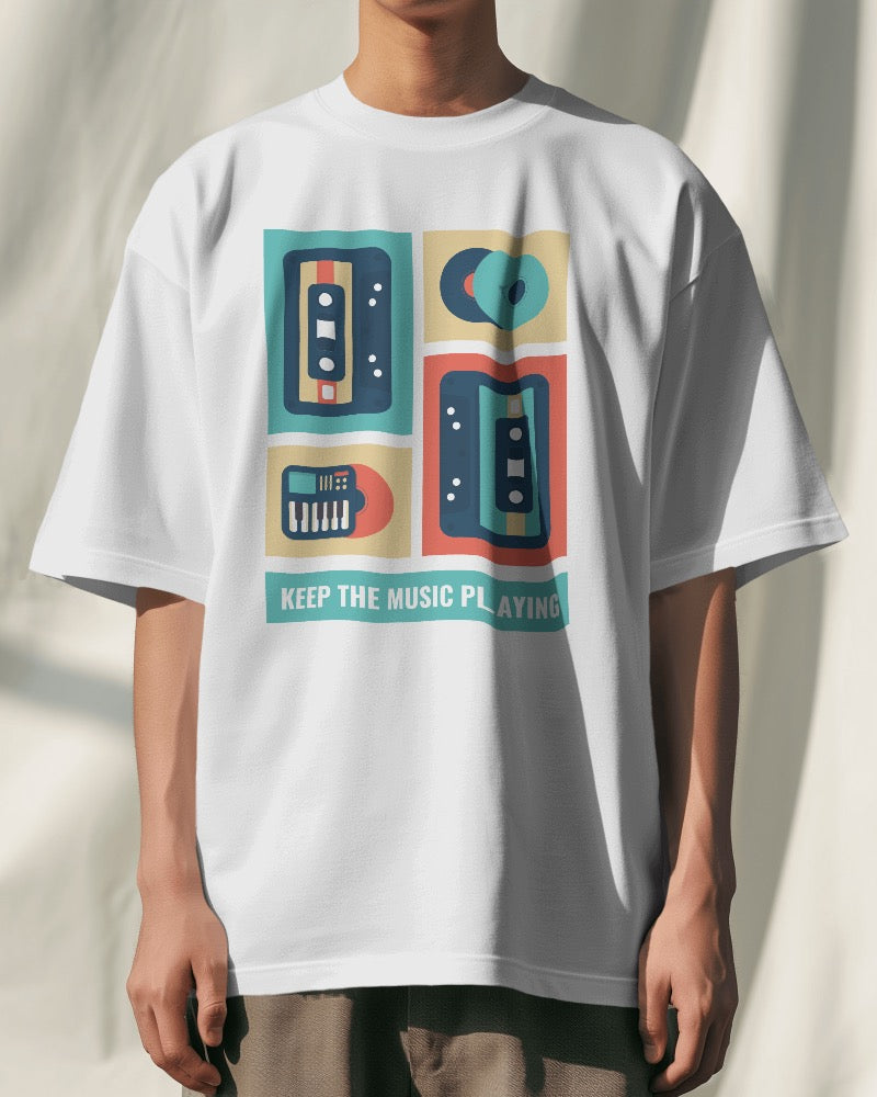 Keep The Music Playing - Unisex Cotton Tee