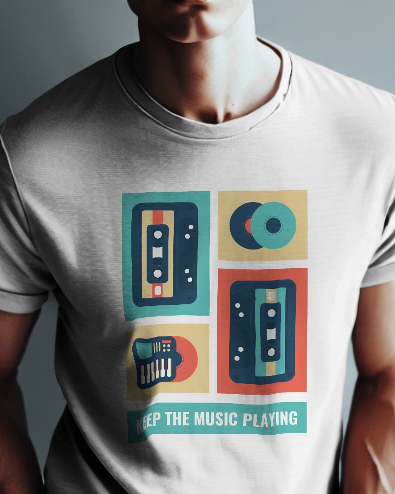 Keep The Music Playing - Unisex Cotton Tee