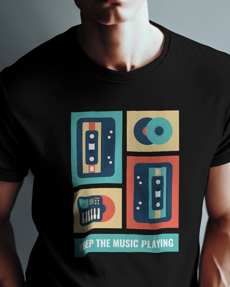 Keep The Music Playing - Unisex Cotton Tee