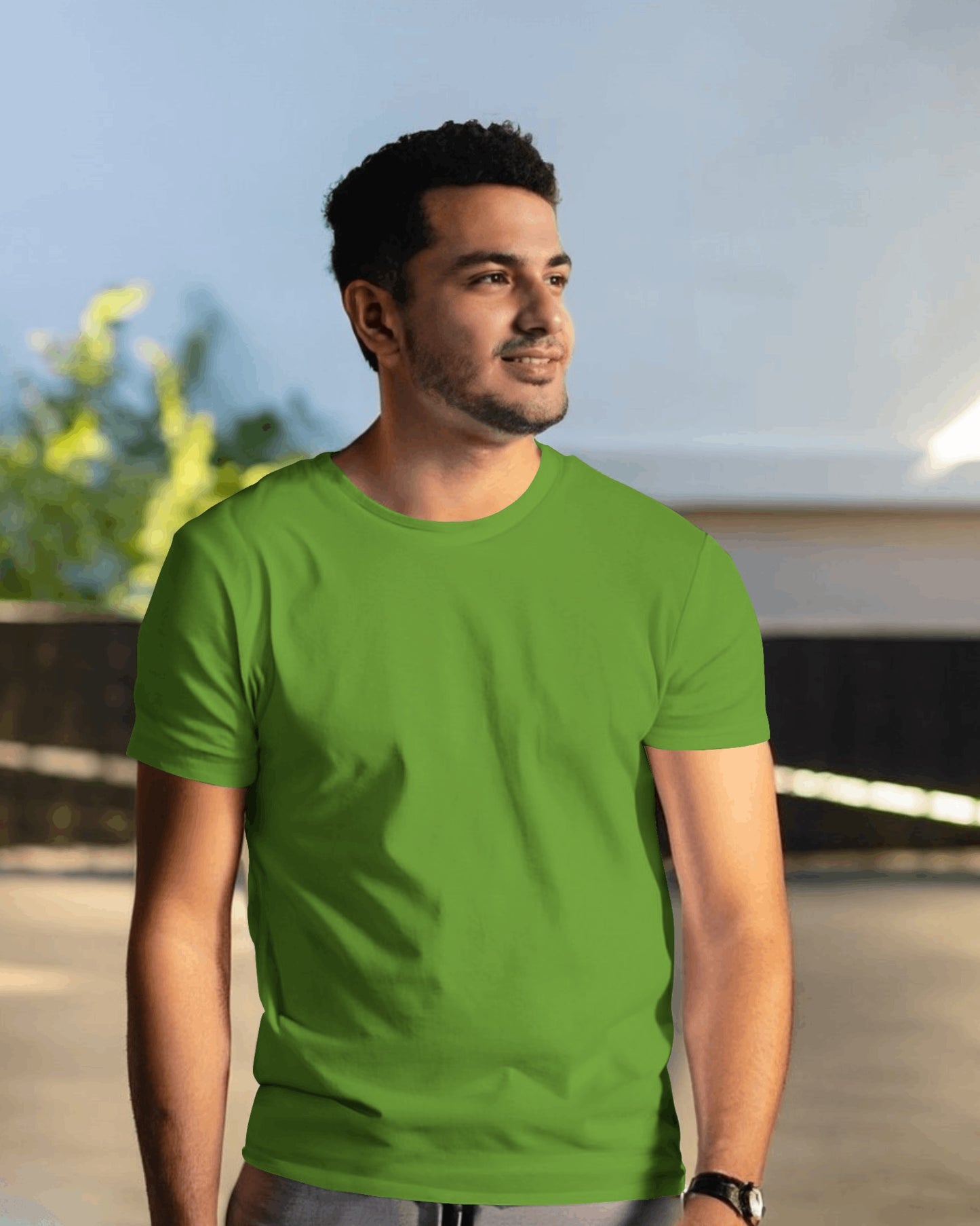 Solid Kiwi Olive Green Tee