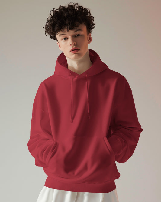 Solid Unisex Hoodie - Cherry Red