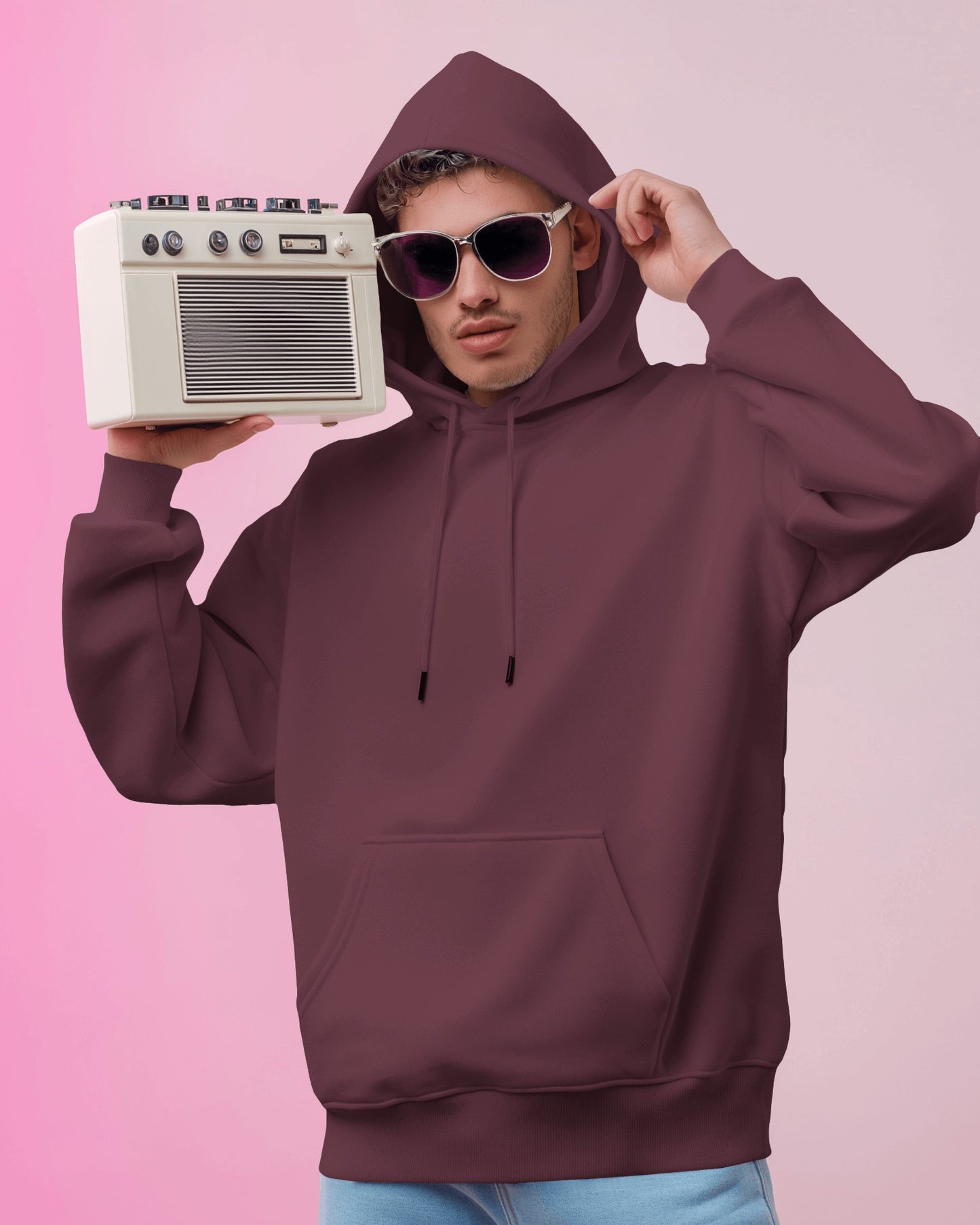 Solid Unisex Hoodie - Maroon