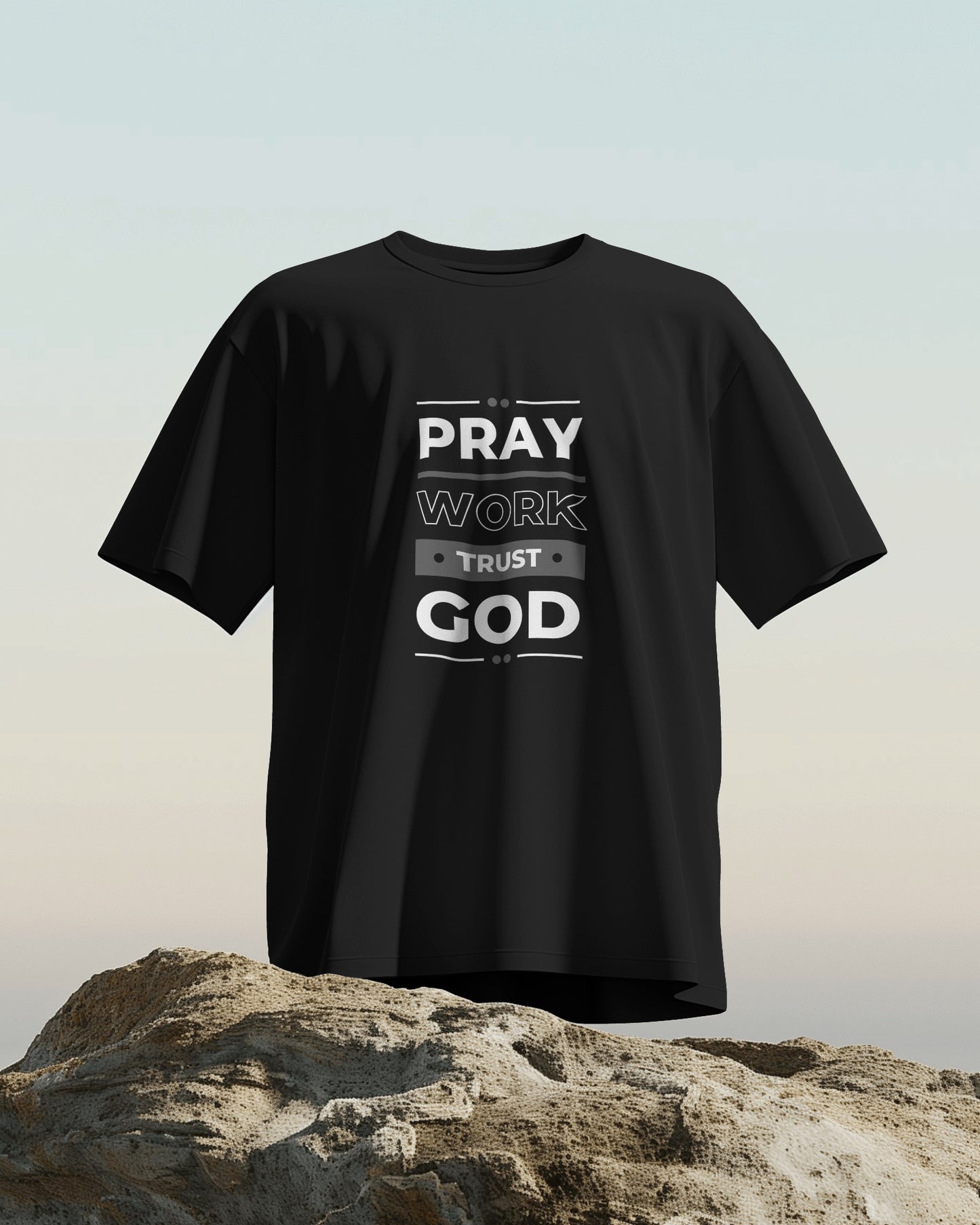 Pray, Work & Trust God - Unisex Heavy Cotton Tee