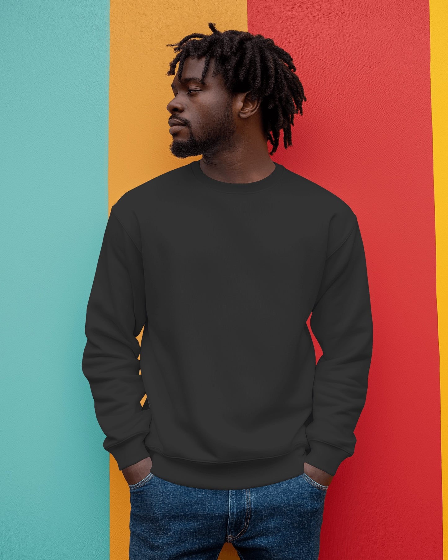 Solid Black - Men's Sweatshirt