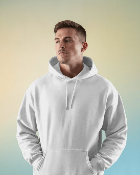 Solid Unisex Hoodie - White